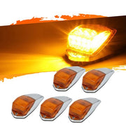 DURAFORCE 5 Cab Roof Marker Lights For Freightliner heavy duty Truck 31 LED Amber Chrome