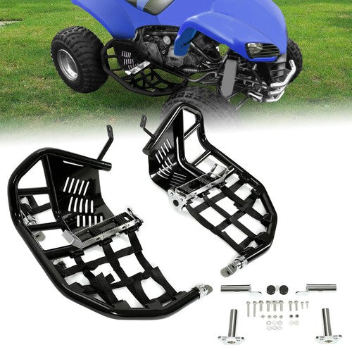 DURAFORCE Nerf Bars for Kawasaki KFX 700 Pro Peg Heel Guards Steel Side Step Bar BLK