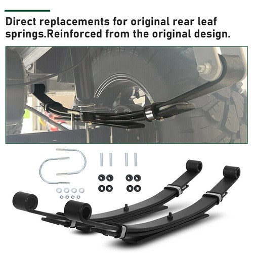 DURAFORCE Heavy Duty Rear Leaf Springs 3 Leaf Suspension For Club Car DS Golf Cart 1981-Up