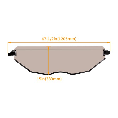 DURAFORCE Front UTV Half Windshield Dark Tinted Polycarbonate For 17-24 Can Am Maverick X3