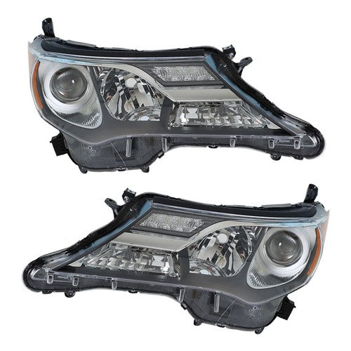 DURAFORCE Fit For Toyota RAV4 2013 2014 2015 LH+RH Headlight Headlamps Clear Lens Halogen