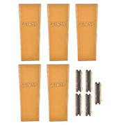 DURAFORCE 5Pcs 230SP Casting Bucket Teeth & TF23P Flex Pins for Backhoe Skid Steer Loader