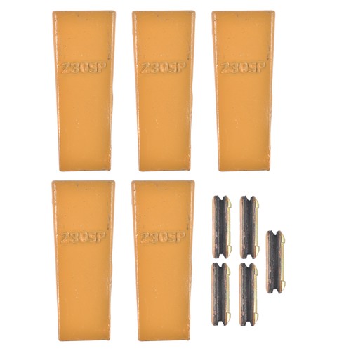 DURAFORCE 5Pcs 230SP Casting Bucket Teeth & TF23P Flex Pins for Backhoe Skid Steer Loader