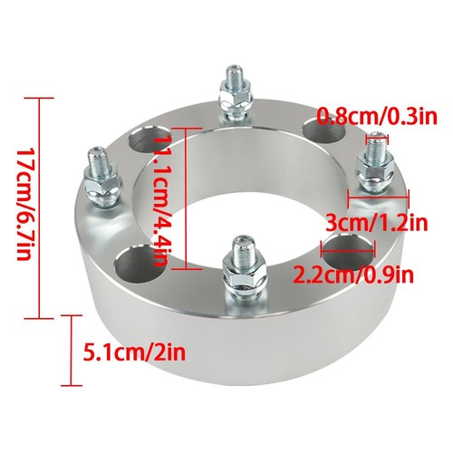 DURAFORCE For Can-Am Outlander Renegade 4x137 2" 110mm M10x1.25 4Pcs Silver Wheel Spacers