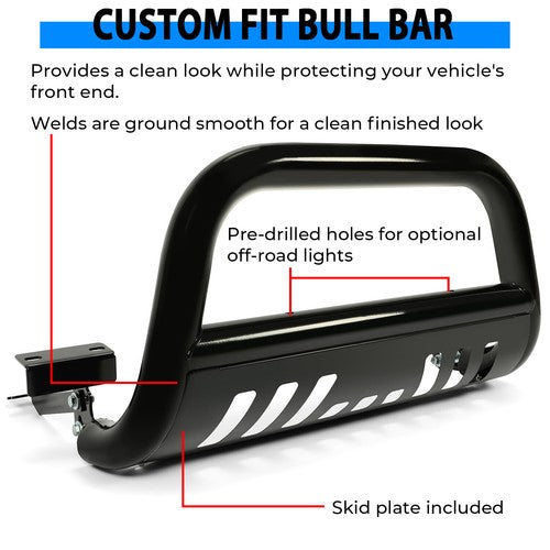 Brush Bull Bar Push Front Bumper Grille Guard for 2009 2023 Dodge Ram 1500