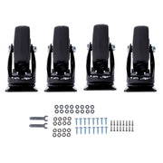 DURAFORCE 4 Inch Universal Heavy Duty Swivel Caster Wheels × 4 with Brakes Black