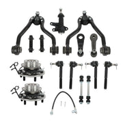 DURAFORCE 17pcs For Chevy K1500 Tahoe Front Upper Control Arm Wheel Hub Bearing Suspension