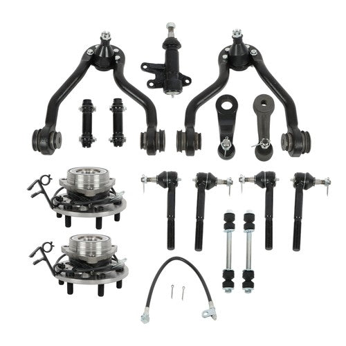 DURAFORCE 17pcs For Chevy K1500 Tahoe Front Upper Control Arm Wheel Hub Bearing Suspension