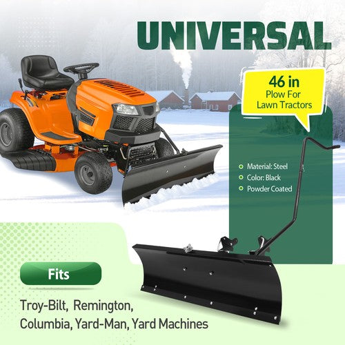 DURAFORCE 46" Snow Plow Blade Attachment Adjustable For Lawn Mower Tractors Cub Cadet MTD
