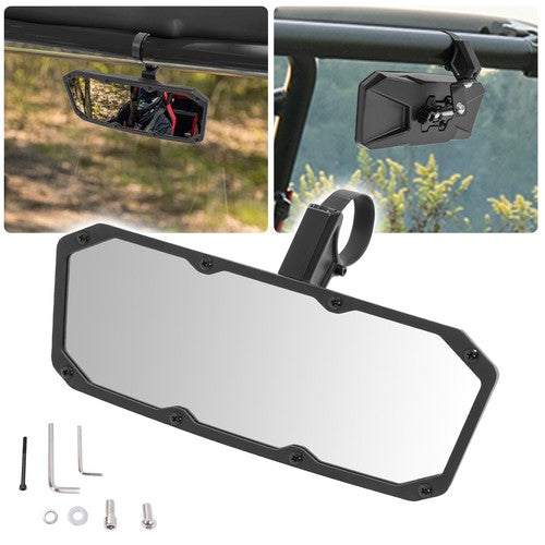DURAFORCE UTV Center Rear View Mirror for Polaris RZR Adjustable 1 5 2 Inch Roll Cage Bar