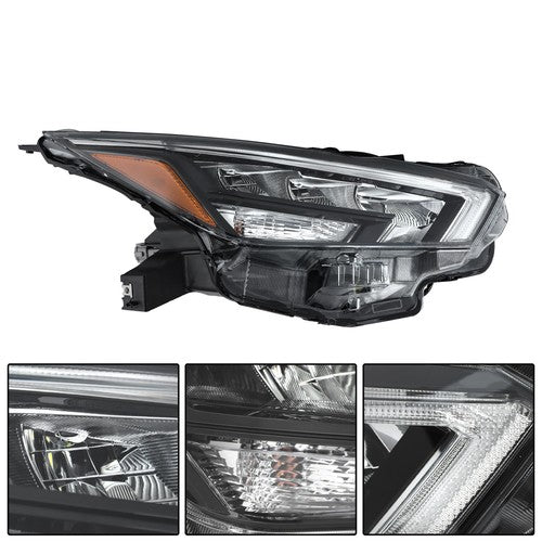 DURAFORCE For Nissan Versa 2020-2021 Passenger Side Headlight Replacement Chrome Housing