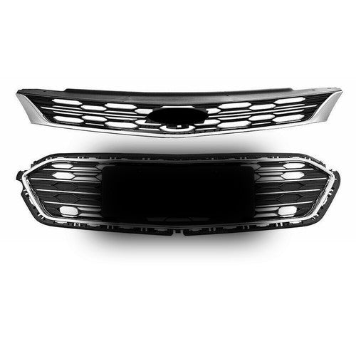 DURAFORCE Front Upper Middle Lower Grille For Chevrolet Cruze 2016 2017 2018 Chrome New