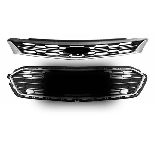 DURAFORCE Front Upper Middle Lower Grille For Chevrolet Cruze 2016 2017 2018 Chrome New