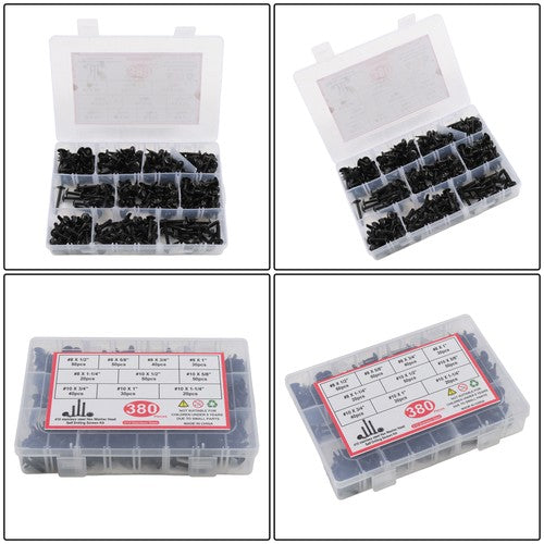 DURAFORCE 380 sets of #8#10 self-tapping screw kits 410 Stainless Steel Convenient Box