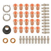DURAFORCE Plasma Cutting Torch Tips Electrode Shield Cap 45 Pcs IPT-60 PT-60 IPT-40 PT40