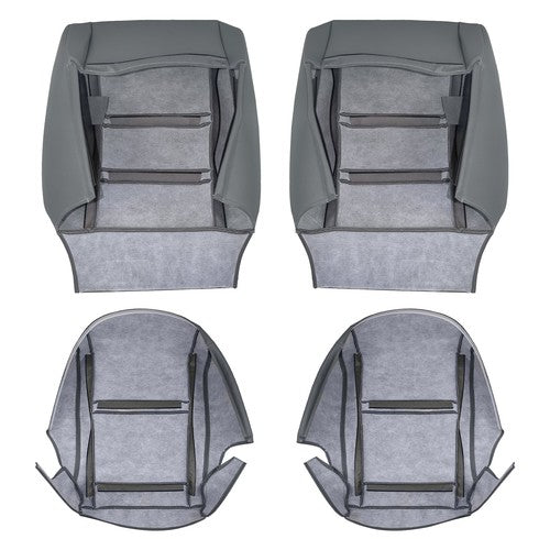DURAFORCE Leather FIT For Toyota Land Cruiser 1990-97 Driver & Passenger Seat Cover Gray
