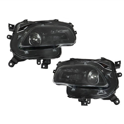 DURAFORCE Left + Right Side Front Headlights Headlamps For Jeep Cherokee 2014-2018 Clear
