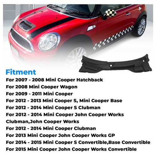 Windshield Cowl Cover Apron For Mini Cooper R55 R56 R57 07-15 Pair Left Right