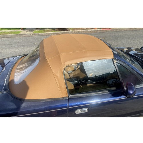 DURAFORCE Fit Mazda Miata 1990-2005 Convertible Soft Top With Plastic Window Tan Cabrio