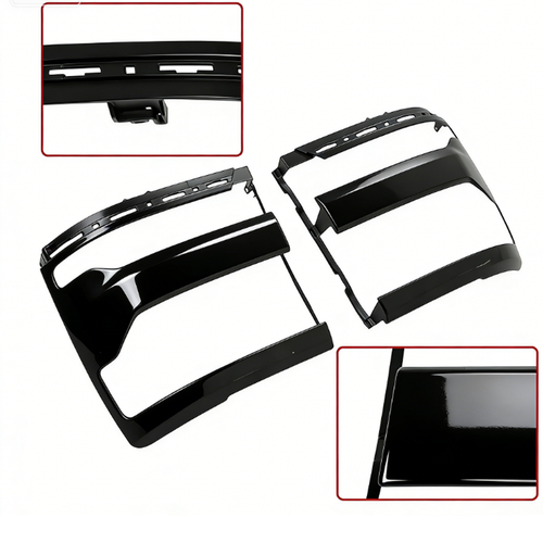 DURAFORCE Headlight Trim Bezel Cover for Chevy Silverado 1500 2016-2018 Black Pair