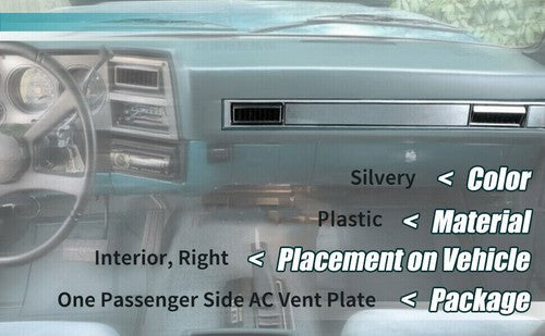 Dash AC Vent Plate Brushed for 1981 1991 Chevy Silverado Pickup Blazer Suburban