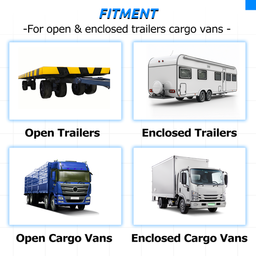 Cargo Adjustable Roof Mount Ladder Rack 4-8.5 Feet for Enclosed Opened Trailer
