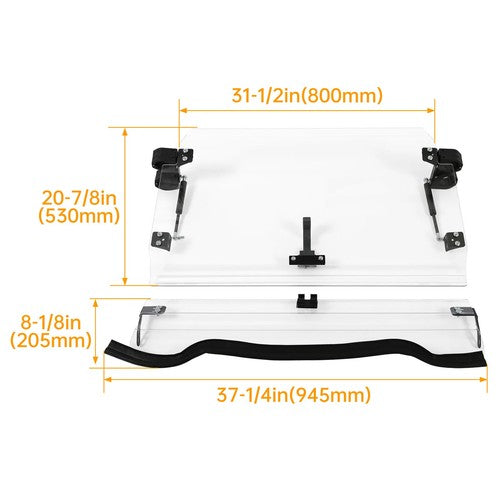DURAFORCE 2-IN-1 Full Flip Up Split Windshield For 2014-18 Polaris RZR XP 1000 /S4 RZR 900