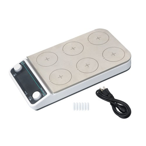 DURAFORCE 6x500ml 6 Magnetic Heating Stirrer Multi-Position Magnetic 120℃/248℉ 50-1200RPM