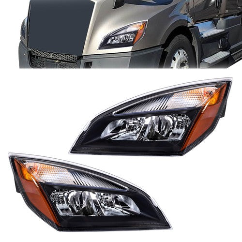 DURAFORCE Left and Right Headlights For Freightliner Cascadia 2018-2023 Halogen w/ Bulb/s