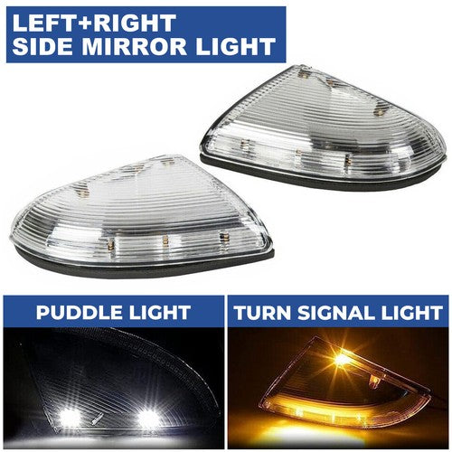 2 Pcs LED Mirror Turn Signal Lights Puddle Lamps For 2009 14 Dodge Ram 1500 2500