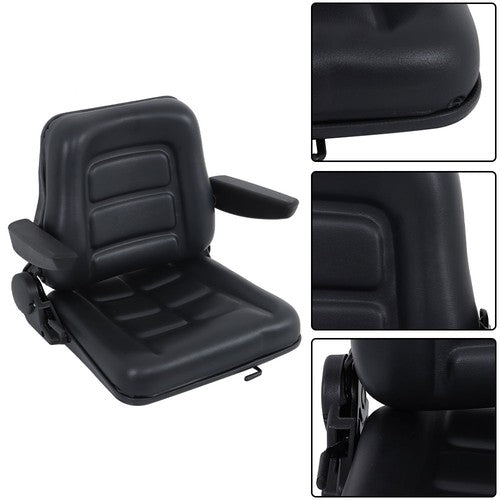 DURAFORCE Foldable With Sliding Rail W/Armrests Seat For Universal Tractors Forklifts