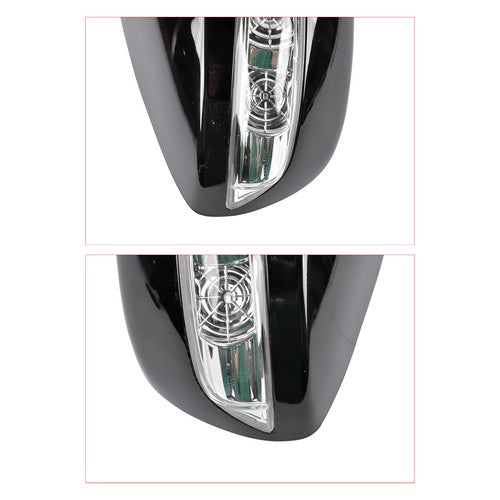 DURAFORCE 2Pcs Black Power Mirrors with Turn Signal Heated for Hyundai Sonata 2011-2014