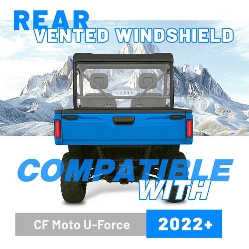 Rear Windscreen Windshield Back Window For CF Moto UForce 600 2021 2025 Clear