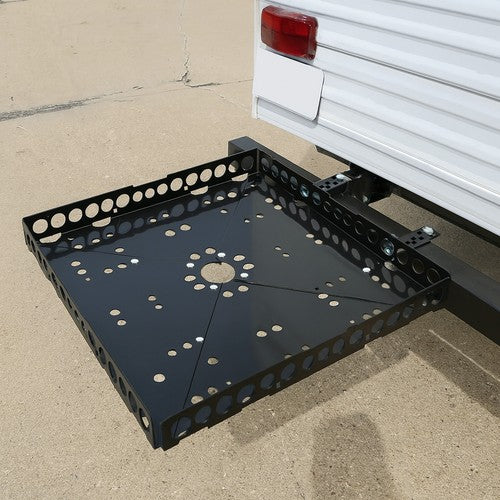 DURAFORCE Rear Bumper Mounted Generator Cargo Luggage Basket Rack Tray Kit For Trailers RV
