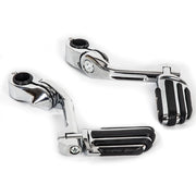DURAFORCE Chrome Long Highway Foot Pegs For Harley Road King Street Glide 1.25" 1-1/4" Bar
