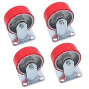 DURAFORCE 4 Pcs Polyurethane 3200Lbs 5"×2" Caster Wheels Red Straight Wheels Heavy Duty