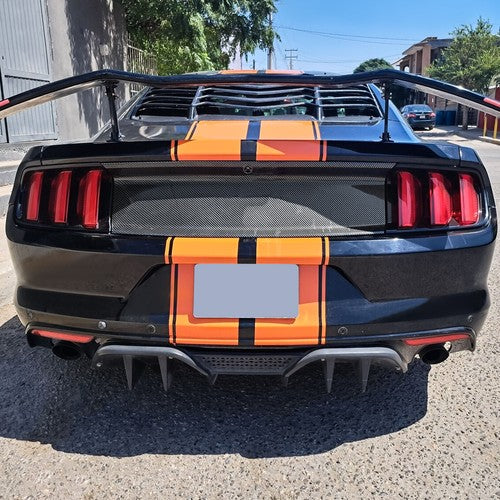 DURAFORCE For 15-23 Ford Mustang Gt Carbon Fiber Color Rear Trunk Panel Decklid Trim Cover