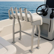 DURAFORCE 29in Aluminium White Boat T Top Leaning Post Seat S Size Long Cushion Universal