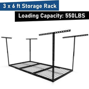 DURAFORCE New 3x6 Adjustable Ceiling Overhead Garage Storage Rack Safe Stable Shelf
