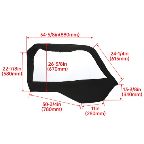DURAFORCE 2PCS Soft Doors Window For Polaris General 1000 EPS/Sport 2016-2023 2022 2-seat