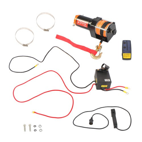 DURAFORCE 2500 lbs Electric Winch 50ft Synthetic Rope 12VDC/1.2HP Wireless & Wired Remote