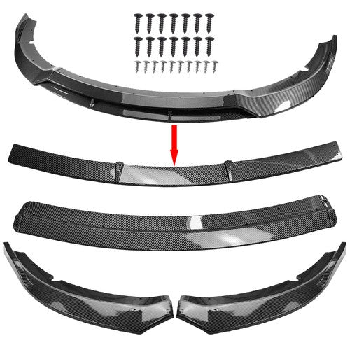 DURAFORCE Front Bumper Lip Splitter Spoiler For Dodge Charger SRT 15-23 Carbon Fiber Style
