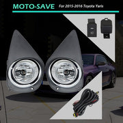 DURAFORCE Pair Fog Lights Assembly Wiring+Switch+Cover For 15-16 Toyota Yaris 8122002110