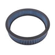 DURAFORCE 14" x 3" Air Cleaner Set Super Flow Washable Element Blue Recessed Chrome Top