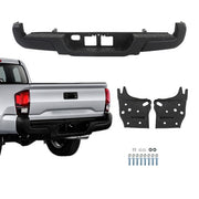 DURAFORCE For Toyota Tacoma 2016-2023 Powdercoated Black Rear Step Bumper W/o Sensor Holes