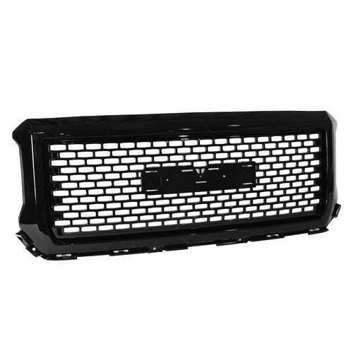For 2014 2015 GMC Sierra 1500 Denali Style Front Bumper Grille Gloss Black
