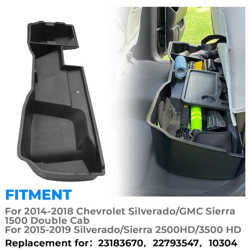 Underseat Storage Box for 14-19 Silverado Sierra 1500 2500HD Extended Double Cab
