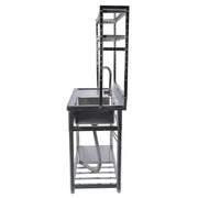 DURAFORCE 39.4in Stainless Steel Utility Sink Set Left Platform Commercial Sink w/ Shelves