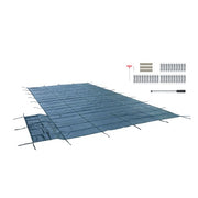 DURAFORCE Inground Pool Cover Safety Fits Rectangle Swimming Pool Mesh Solid Pool Cover