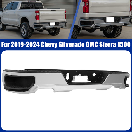 DURAFORCE For 2019 2020-2024 Chevy Silverado GMC Sierra 1500 Rear Bumper Assembly Chrome